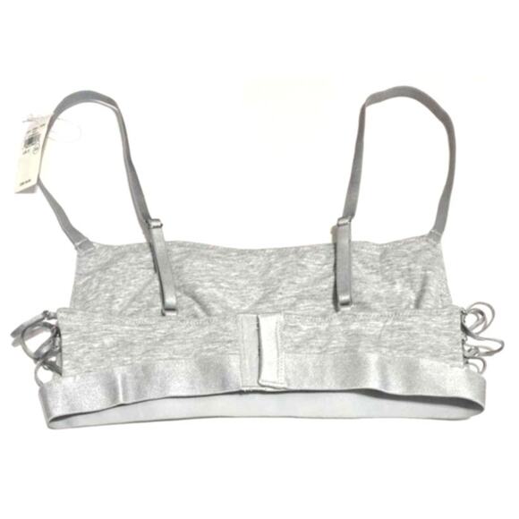 Aerie Square Neck Strappy Side Bandeau Bralette Medium Heather Gray Small NEW - Picture 3 of 13